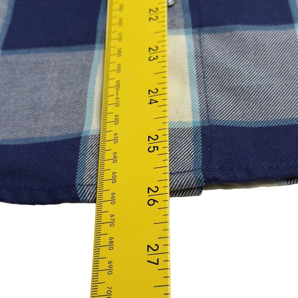 DIXXON DFC Youth Blue White Plaid Flannel Shirt Pearl Snap XL NWOT - Picture 9 of 10